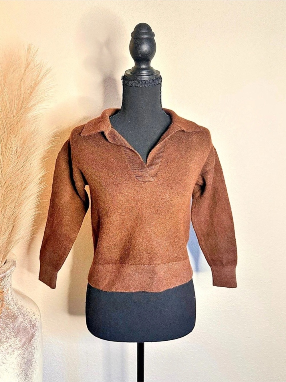 Wilfred Clara Sweater Merino Wool V-Neck Brown XS